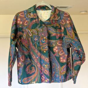 Vintage Cropped Paisley Jacket With Rich Colors